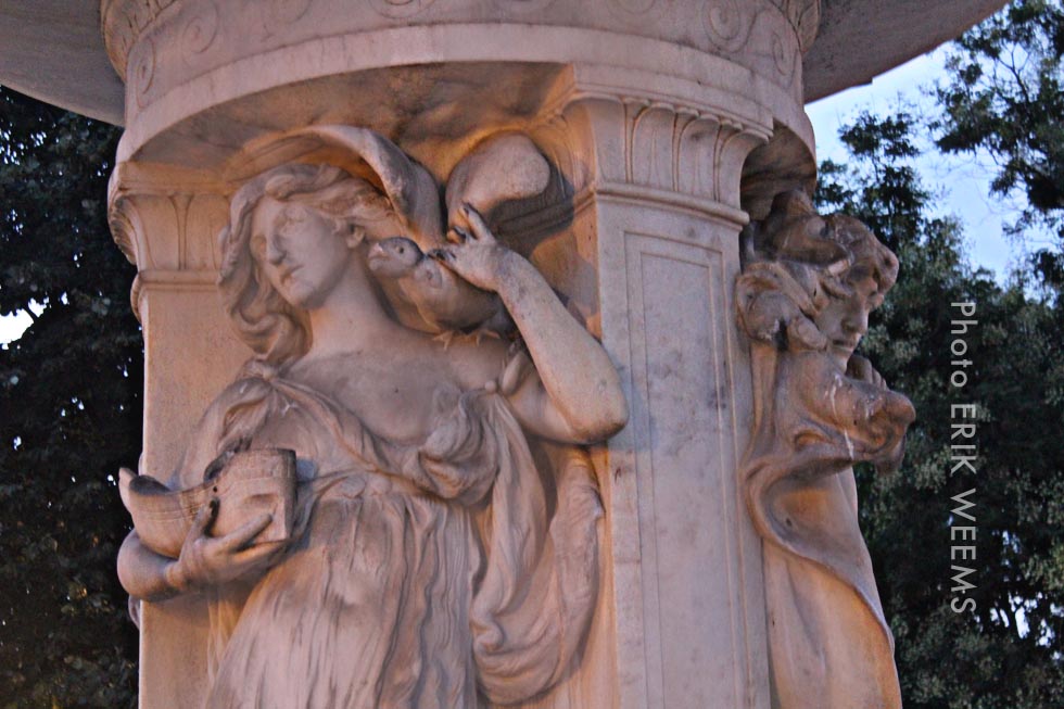 Dupont Circle Fountain Statue Woman with Bird